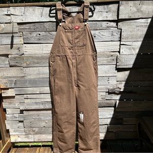 NEW DICKIES Brown Classic Bib Overalls Size 38x32
